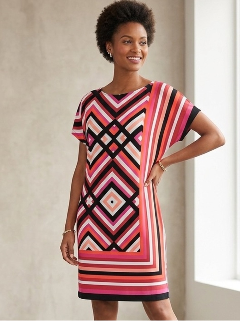 Studio One dress size L Casual stretchy straight colorful summer